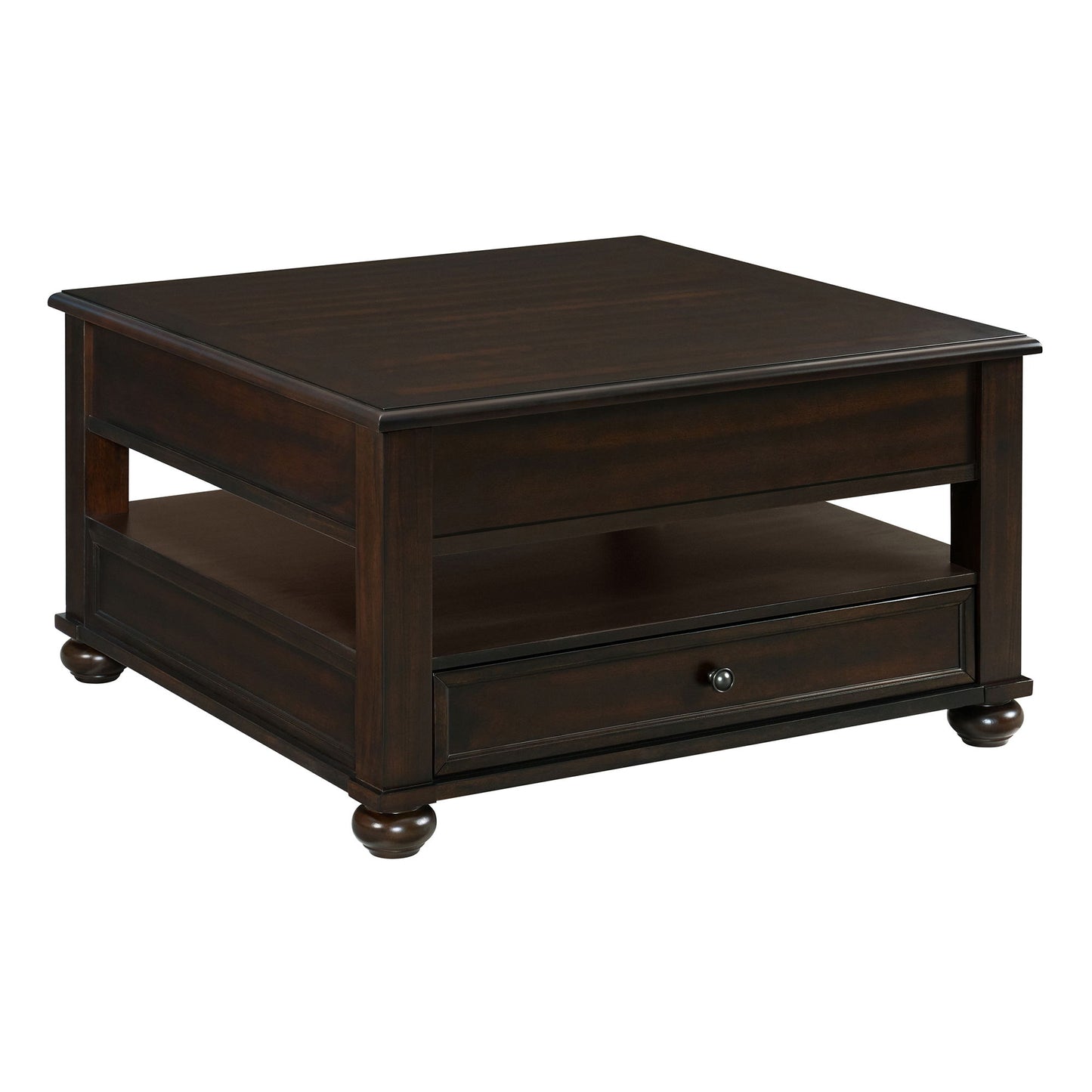 Wagner - Square Lift-Top Coffee Table With Casters - Cherry