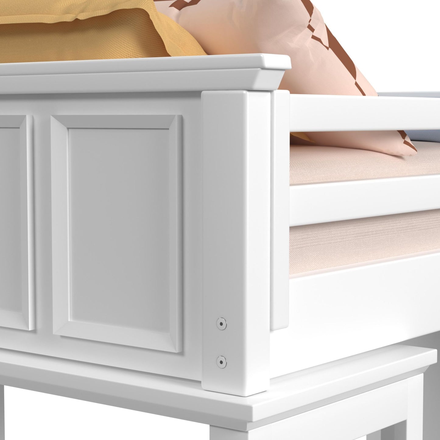 Hampton Kids - Loft Bed With Staircase And Desk With Speaker