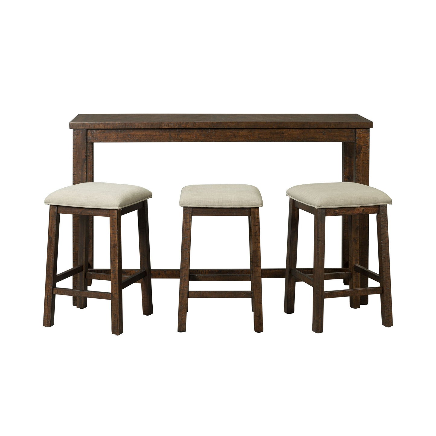 Jax - Bar Table Single Pack (Table And Three Stools) - Dark Walnut
