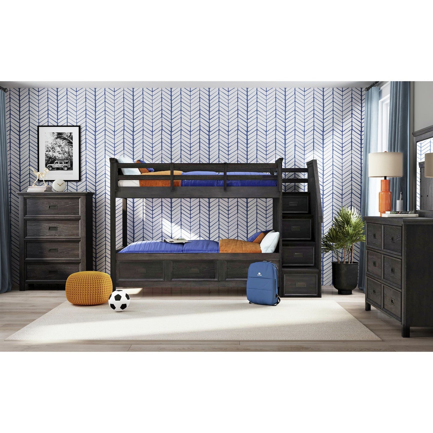 Hampton Kids - Bunk With Staircase And Trundle