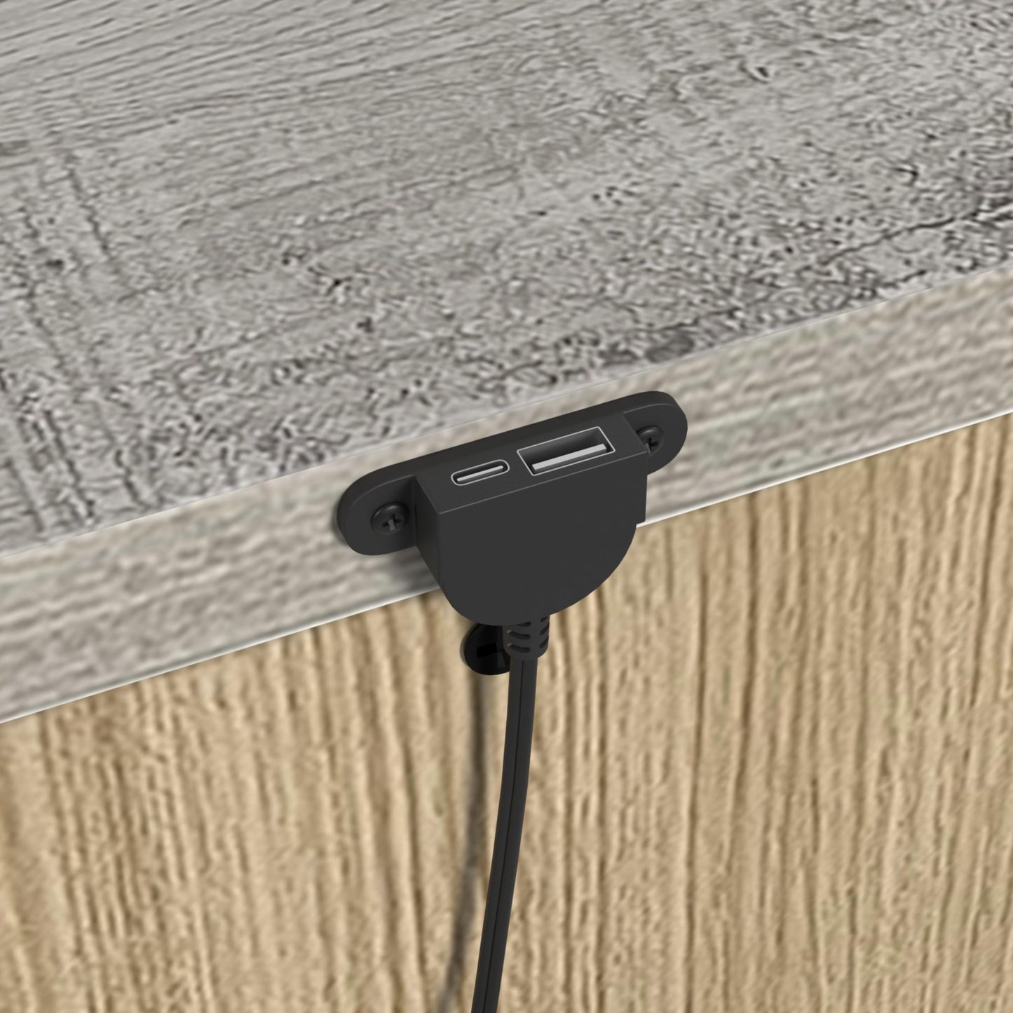 San Matteo - 2-Drawer Nightstand With USB - Gray