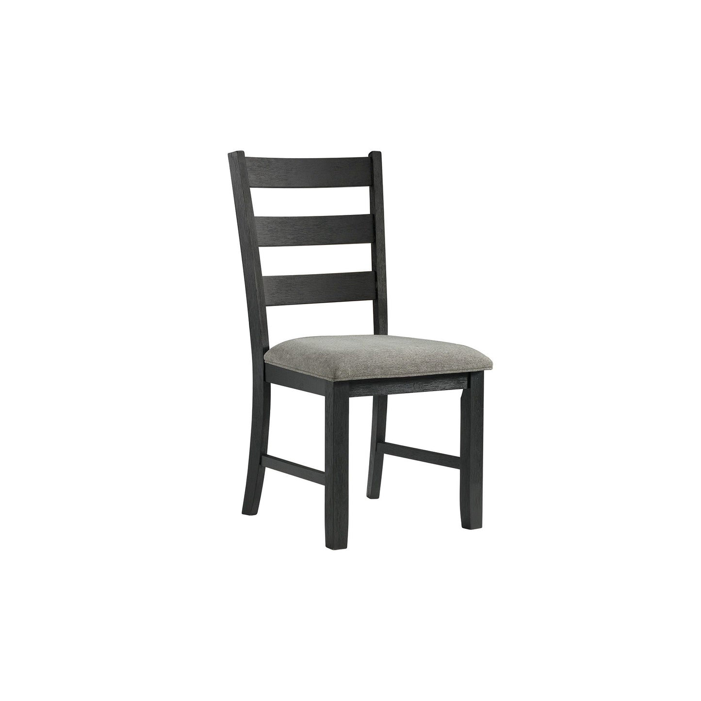 Martin - Dining Side Chair With Gray Fabric (Set of 2) - Black Finish