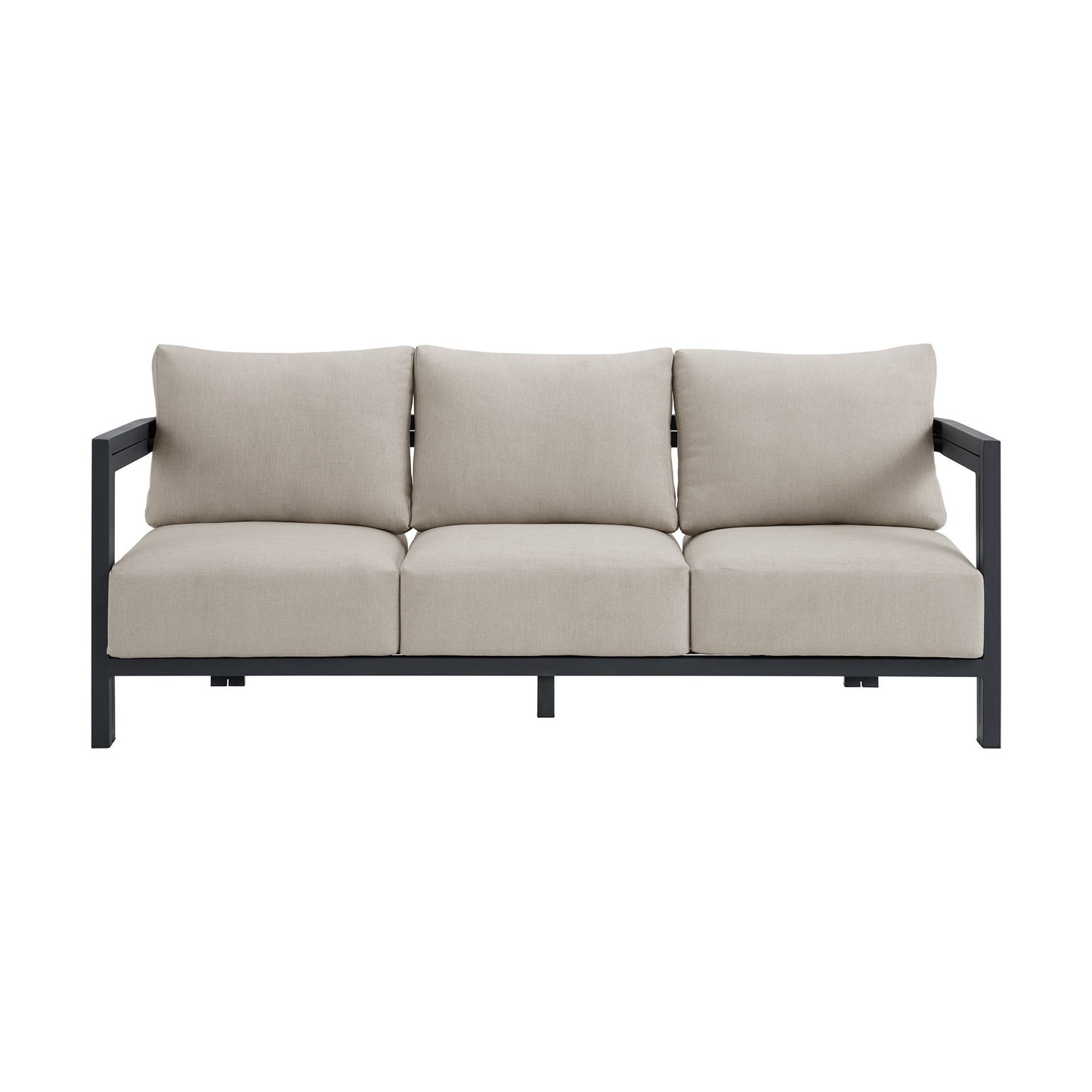 Playa - Sofa With 2 Pillows - Dark Gray / Beige