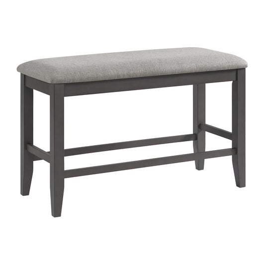 Seneca - Counter Bench Without Back And With Gray Fabric - Gray