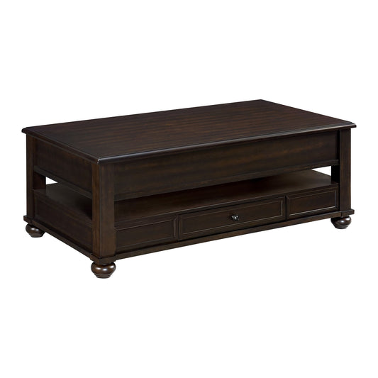 Wagner - Rectangular Lift-Top Coffee Table With Casters - Cherry