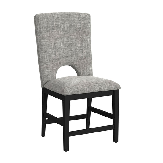 Oregon - Fabric Counter Side Chair (Set of 2) - Gray / Black