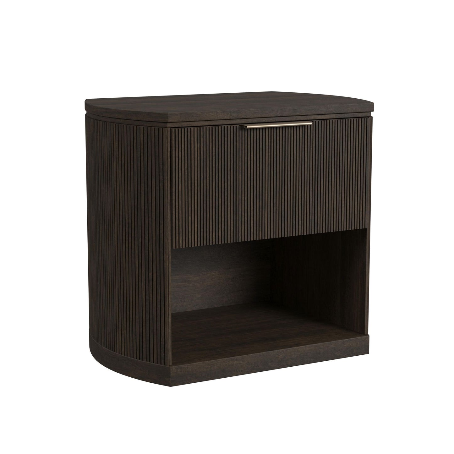 Sylvie - 1-Drawer Nightstand With Touch Light LED - Dark Brown