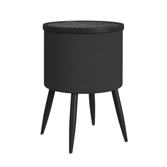 Halo - Round Smart End Table - Black