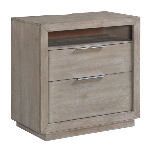 Arcadia - 2-Drawer Nightstand With USB - Gray