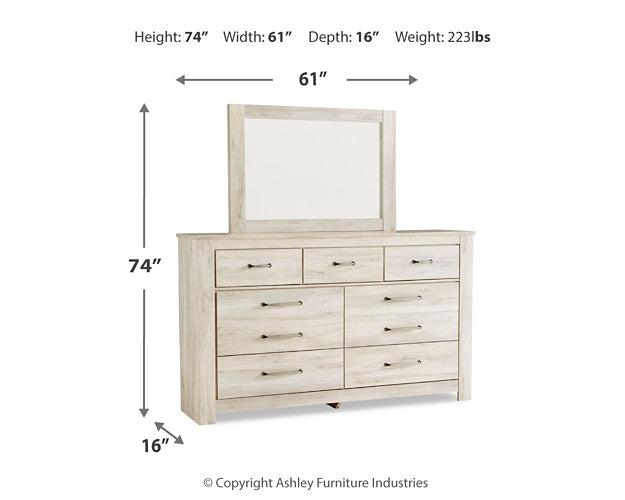 Bellaby Panel Bed With Mirrored Dresser