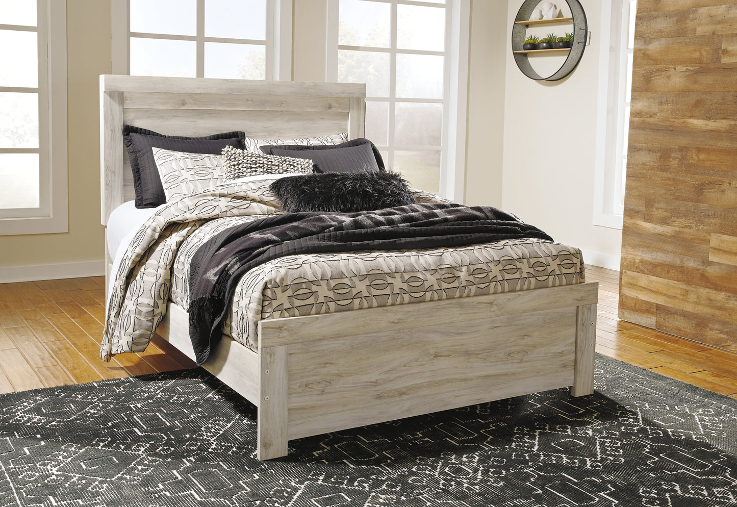 Bellaby Panel Bed With Mirrored Dresser