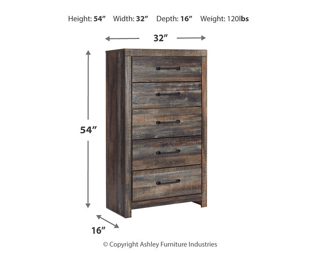 Drystan Panel Bed With Mirrored Dresser And Chest