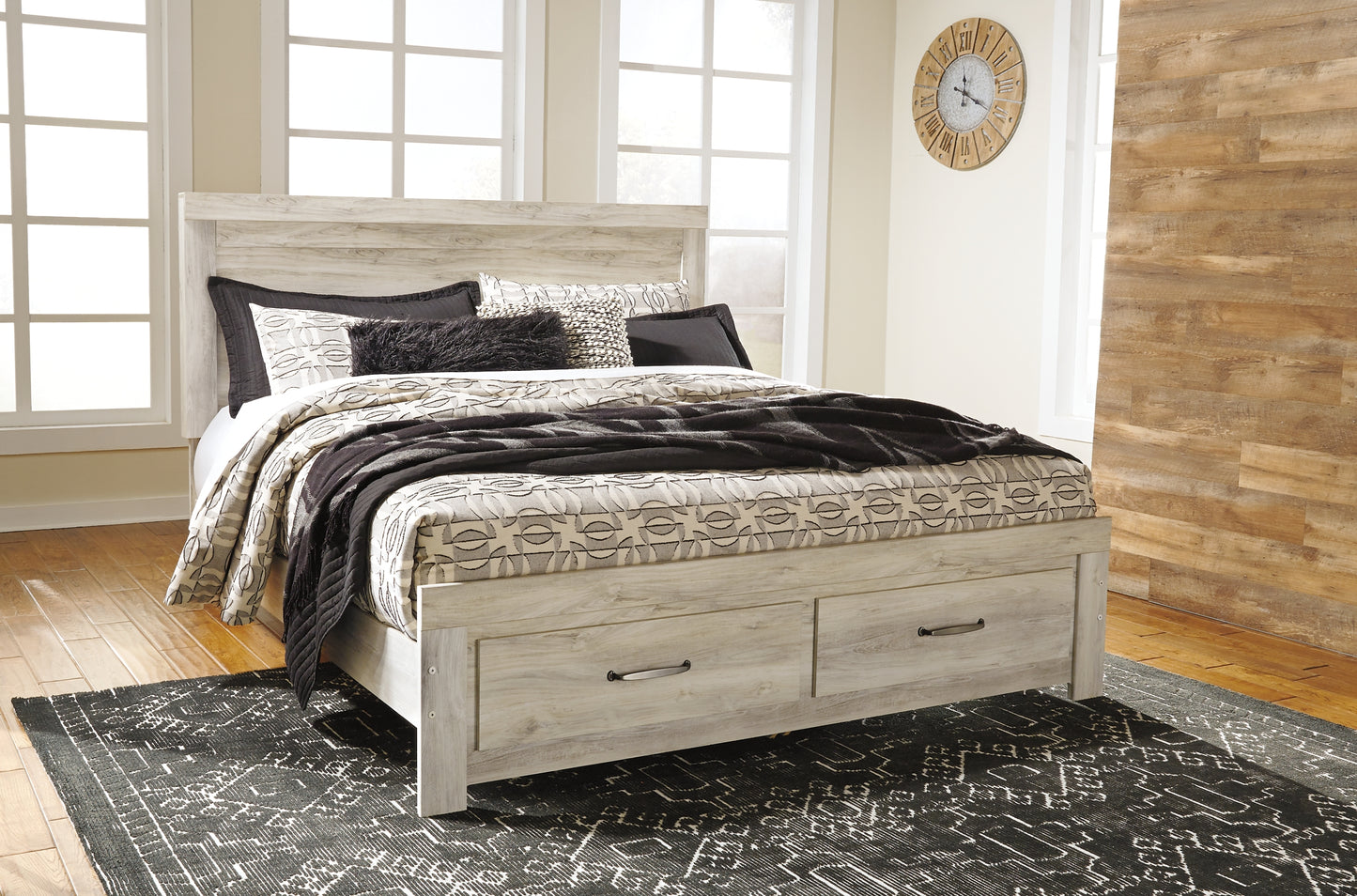 Bellaby Platform Bed With 2 Storage Drawers With Mirrored Dresser