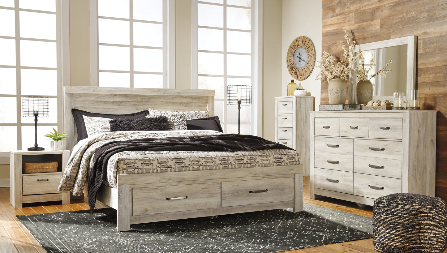 Bellaby Platform Bed With 2 Storage Drawers With Mirrored Dresser, Chest And Nightstand