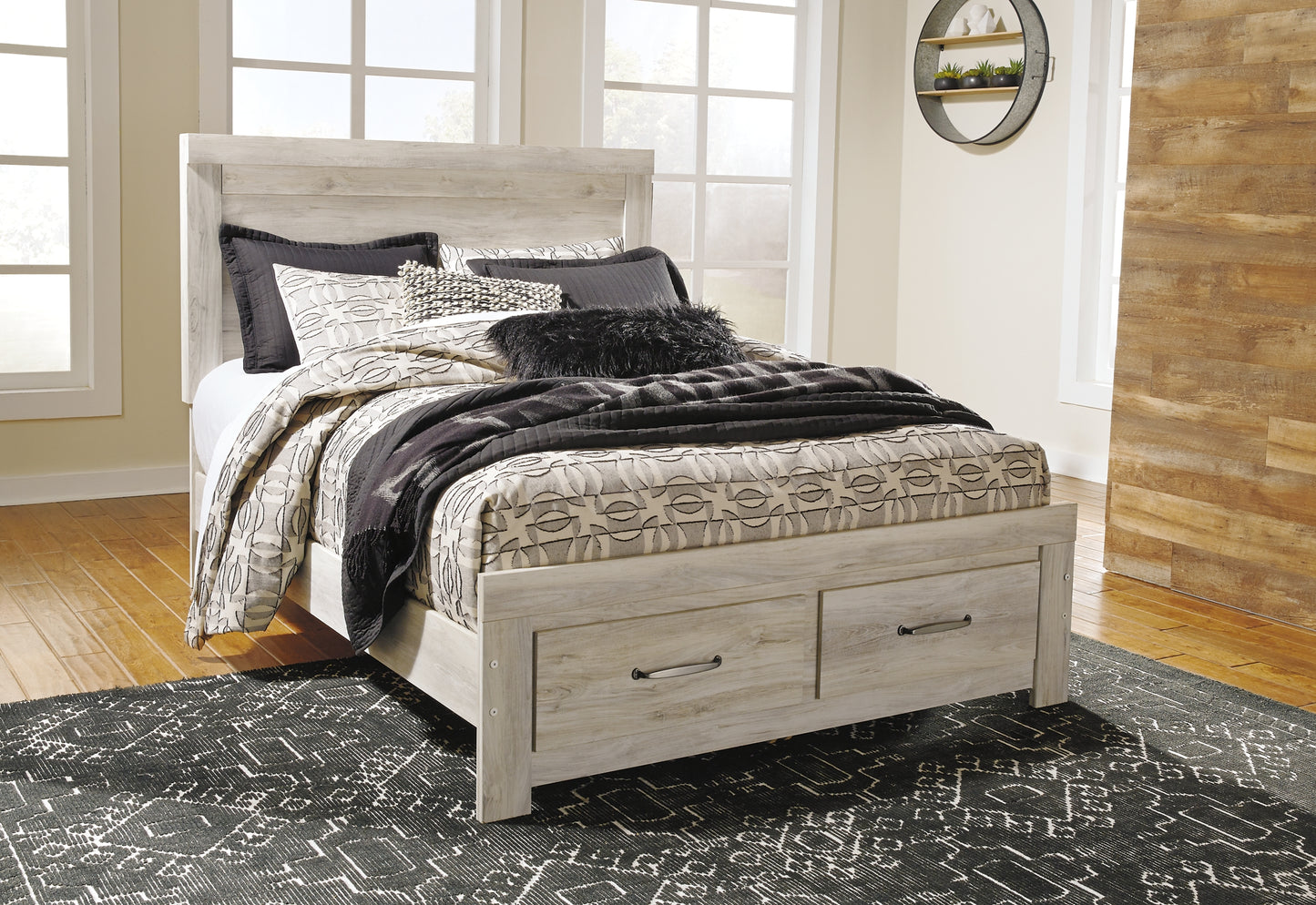 Bellaby Platform Bed With 2 Storage Drawers With Mirrored Dresser