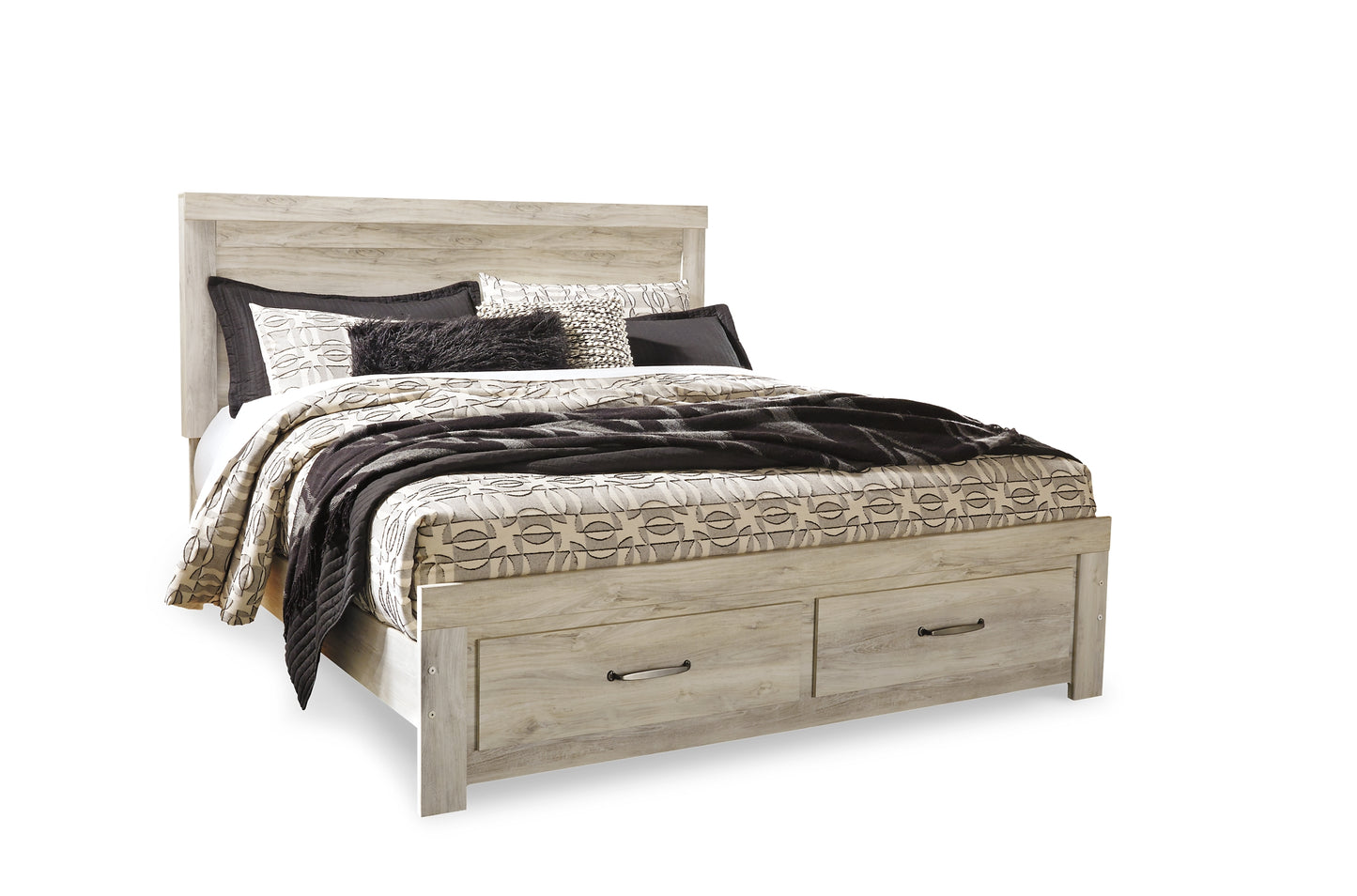 Bellaby Platform Bed With 2 Storage Drawers With Mirrored Dresser And Chest