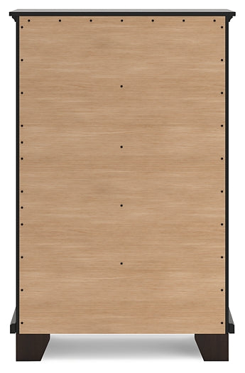 Covetown California King Panel Bed with Mirrored Dresser and Chest