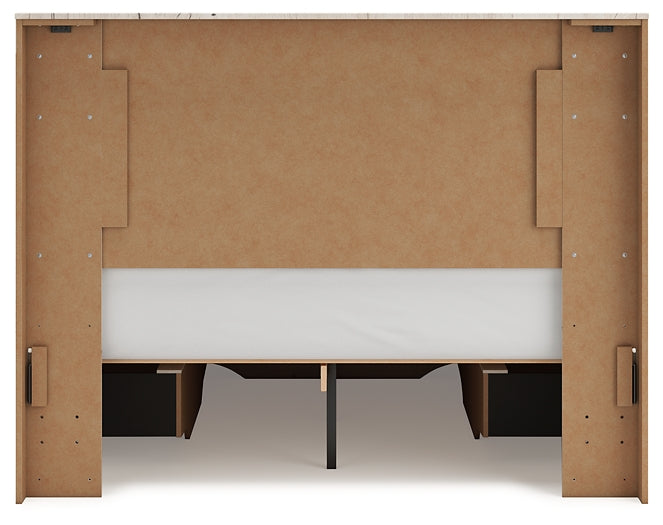 Lawroy Queen Panel Storage Bed with Mirrored Dresser and Chest