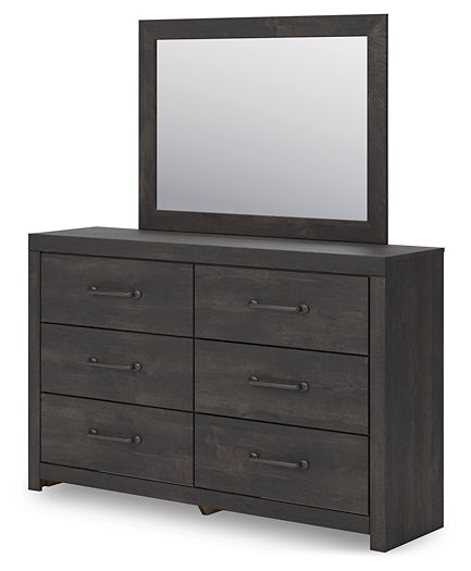 Hollivern Twin Panel Storage Bed with Mirrored Dresser and Chest