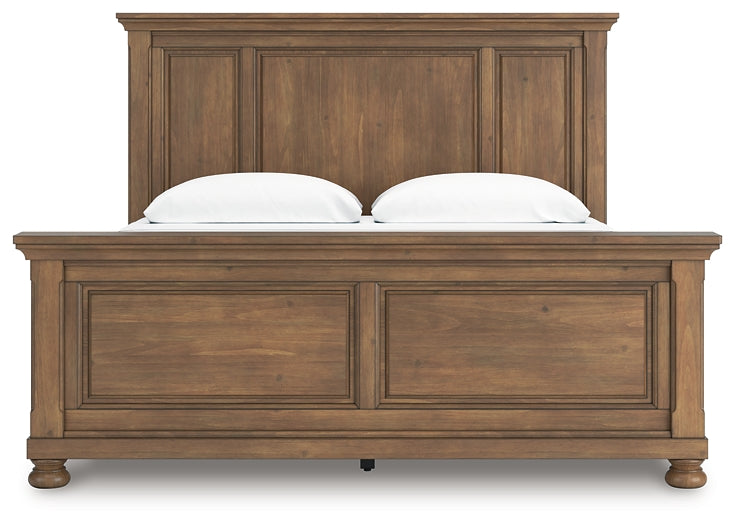 Feddinger King Panel Bed with Mirrored Dresser and Nightstand