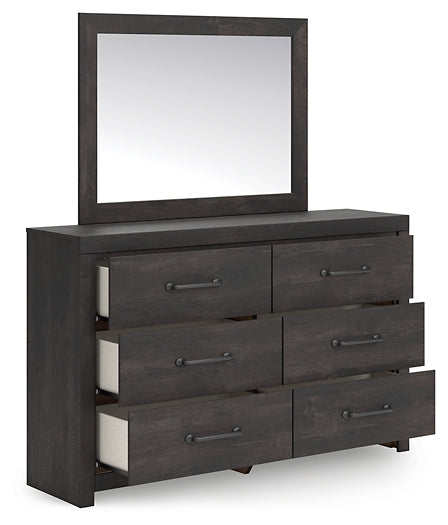 Hollivern Full Panel Bed with Storage with Mirrored Dresser, Chest and Nightstand
