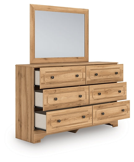 Aleaport Queen Panel Bed with Mirrored Dresser and Nightstand