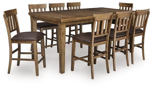 Urbinforte Counter Height Dining Table and 8 Barstools