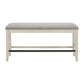 Bellevue - Counter Bench With Beige Fabric - Antique White