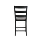 Martin - Counter Side Chair With Gray Fabric (Set of 2) - Black Finish