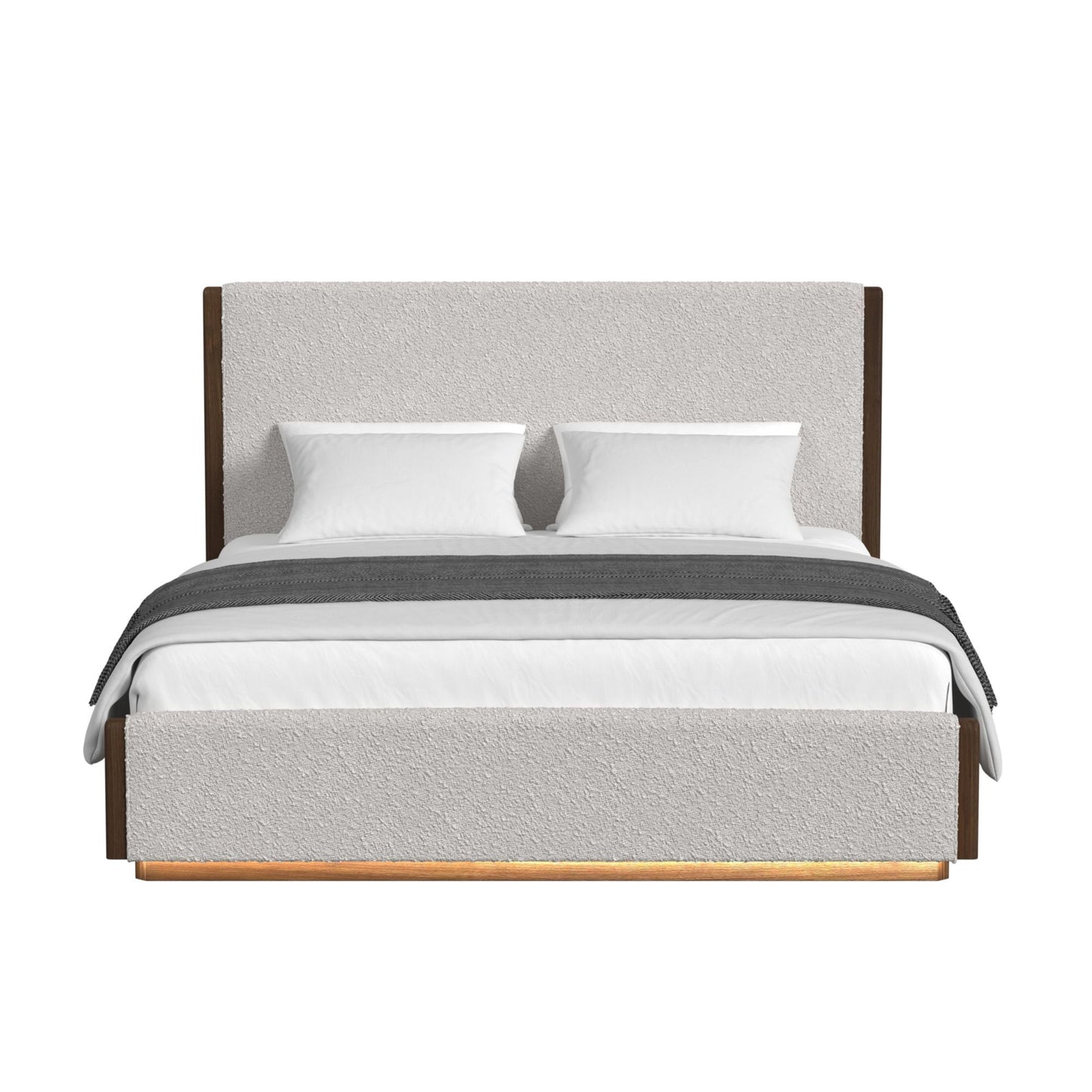 Brisbane - Upholstered Bed With Boucle And LED