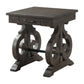 Stone - Chairside Table With PU Base - Dark Walnut