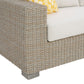 Ollie - Sofa With 2 Yellow Pillows - Tan And Olefin White Cream