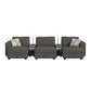 Options One - Living Room Set Sectional With Media Console And 3 Ottomans