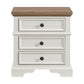 Eastwood - Youth 3-Drawer Nightstand - Brown And White