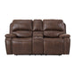 Atlantis - Power Motion Loveseat With Power Motion Head Recliner & Console - Heritage Brown