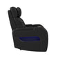 Prime Time - P3 Recliner With LED And Wireless Charger Pocket - Jett Black With Red Stitching