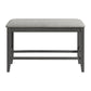 Seneca - Counter Bench Without Back And With Gray Fabric - Gray