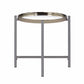 Edith - Round End Table - Dark Nickel
