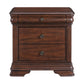 Phillipe - 3-Drawer Nightstand With USB - Cherry