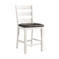Martin - Counter Side Chair With Black PU (Set of 2) - White Finish