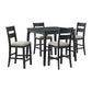 Garcia - 5 Piece Counter Set With Table And 4 Chairs - Black