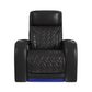 Prime Time - P3 Recliner With LED And Wireless Charger Pocket - Jett Black With Red Stitching
