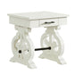 Stone - Occasional Square Side Table With PU Base - White