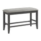 Seneca - Counter Bench Without Back And With Gray Fabric - Gray