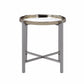 Edith - Round End Table - Dark Nickel