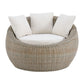 Ollie - Cuddler Chair And End Table - Tan And Olefin White Cream