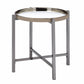 Edith - Round End Table - Dark Nickel