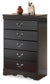 Huey Vineyard Queen Sleigh Bed with Mirrored Dresser, Chest and Nightstand