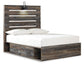 Drystan  Panel Bed With 2 Storage Drawers With Mirrored Dresser