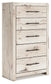 Lawroy Queen Panel Headboard with Mirrored Dresser and Chest